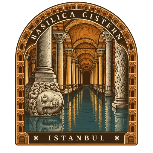Basilica Cistern travel stamp