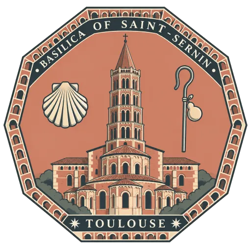 Basilica of Saint-Sernin travel stamp
