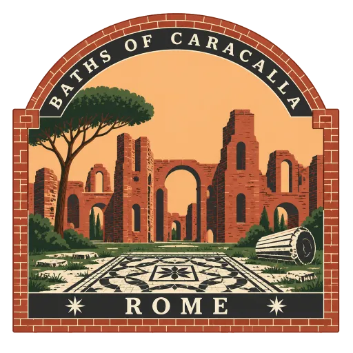 Baths of Caracalla travel stamp