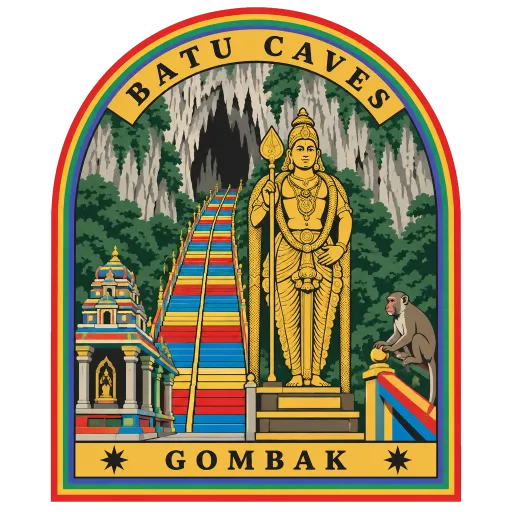 Batu Caves travel stamp