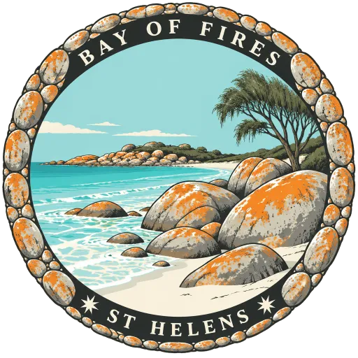 Bay of Fires travel stamp
