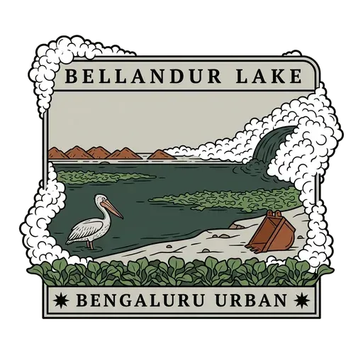 Bellandur Lake travel stamp