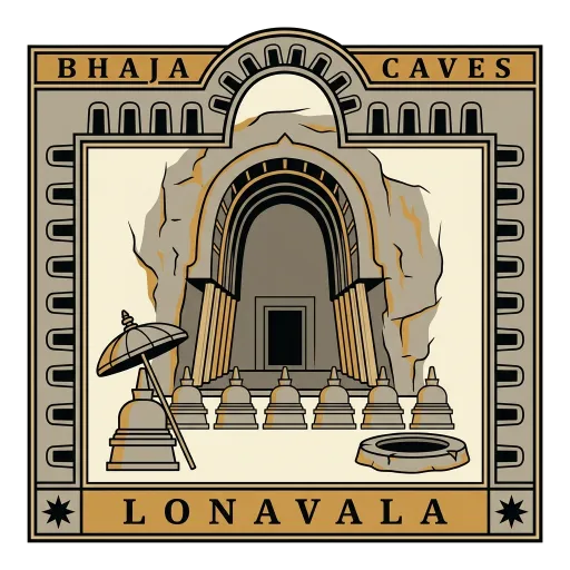 Bhaja Caves travel stamp