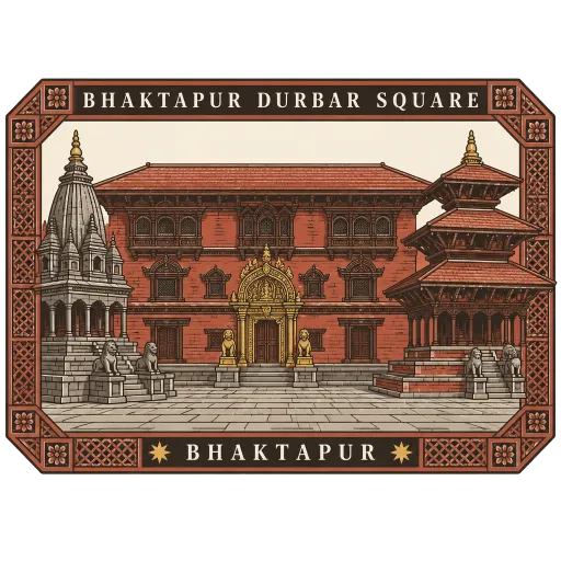 Bhaktapur Durbar Square travel stamp