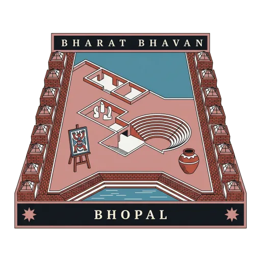 Bharat Bhavan travel stamp