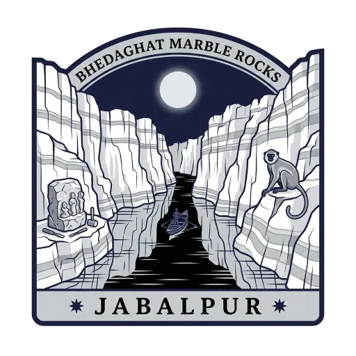 Bhedaghat Marble Rocks travel stamp