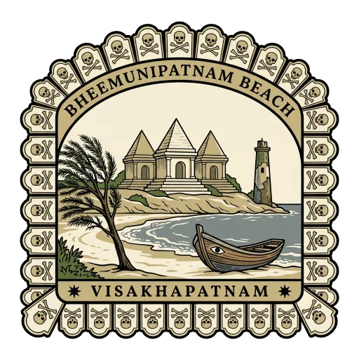 Bheemunipatnam Beach travel stamp