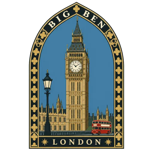 Big Ben travel stamp