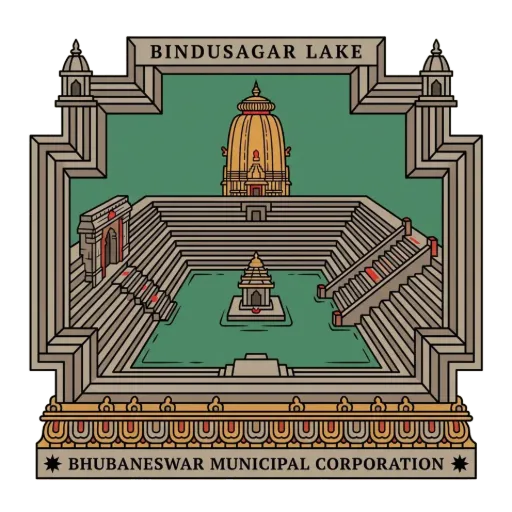 Bindusagar Lake travel stamp