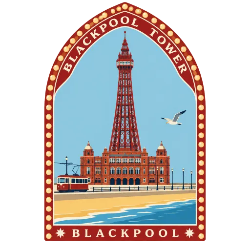 Blackpool Tower travel stamp