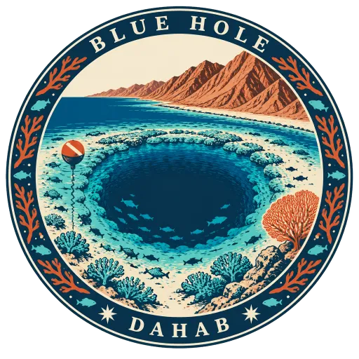 Blue Hole travel stamp