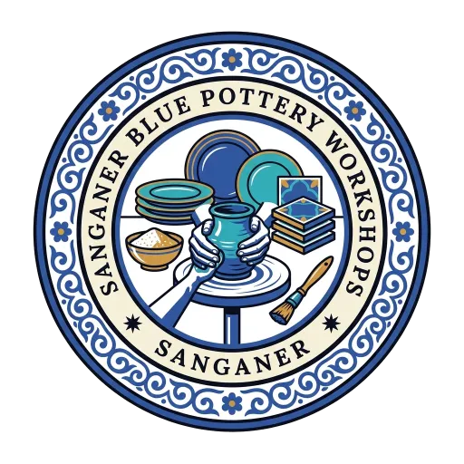 Sanganer Blue Pottery Workshops travel stamp