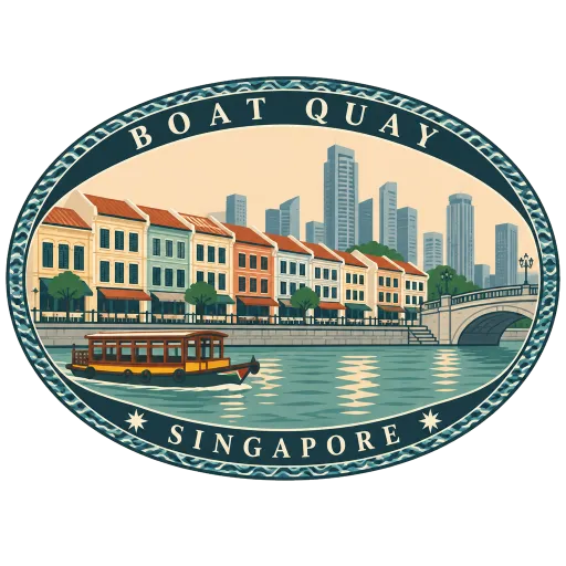 Boat Quay travel stamp