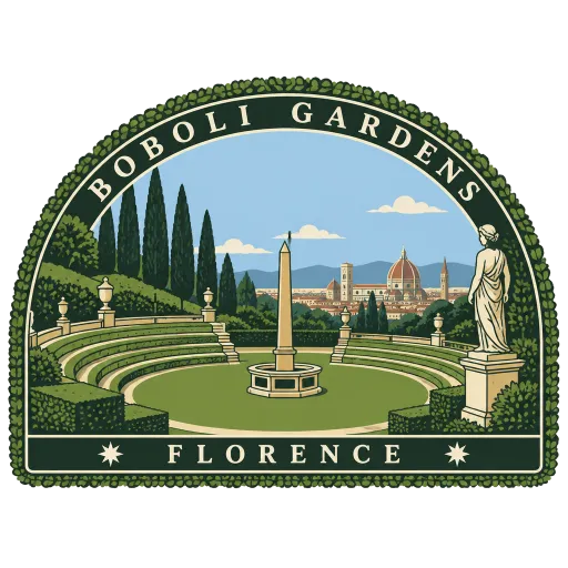 Boboli Gardens travel stamp