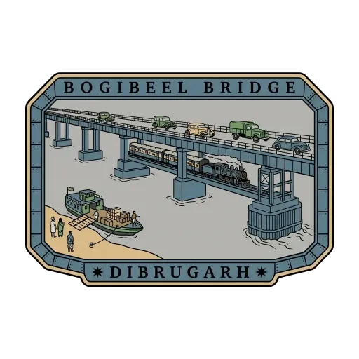 Bogibeel Bridge travel stamp