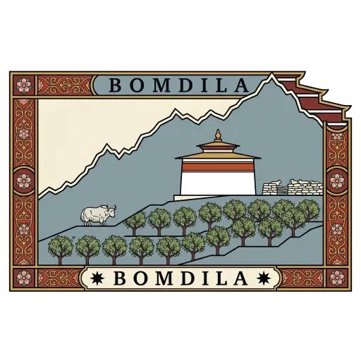 Bomdila travel stamp