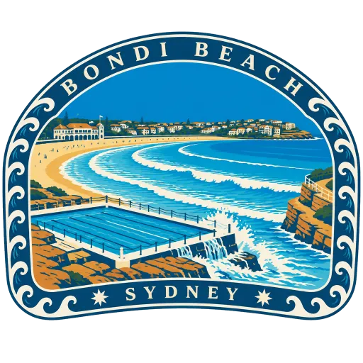 Bondi Beach travel stamp