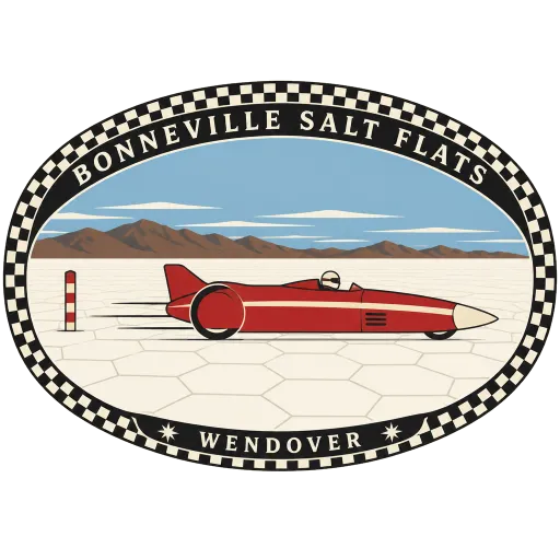 Bonneville Salt Flats travel stamp