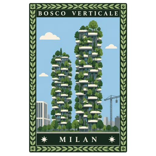 Bosco Verticale travel stamp