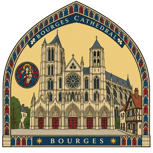 Bourges Cathedral travel stamp