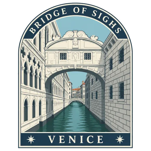 Bridge of Sighs travel stamp