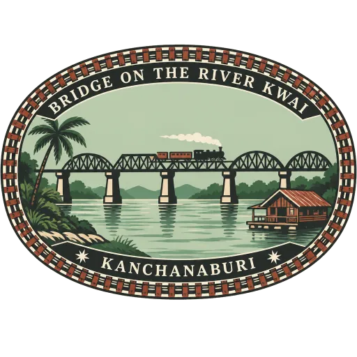 Bridge on the River Kwai travel stamp