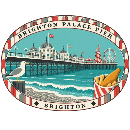 Brighton Palace Pier travel stamp