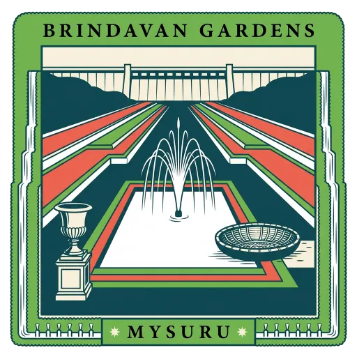 Brindavan Gardens travel stamp