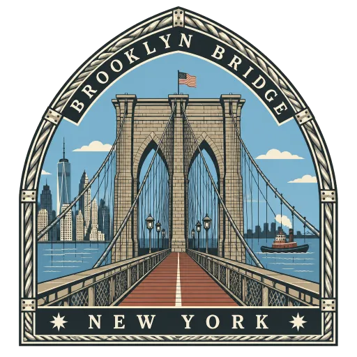 Brooklyn Bridge travel stamp