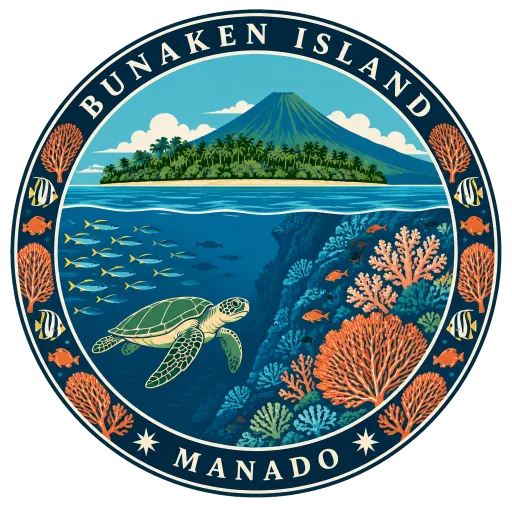Bunaken Island travel stamp