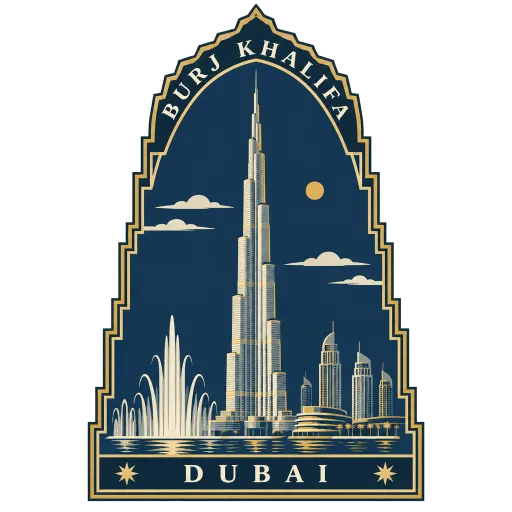 Burj Khalifa travel stamp