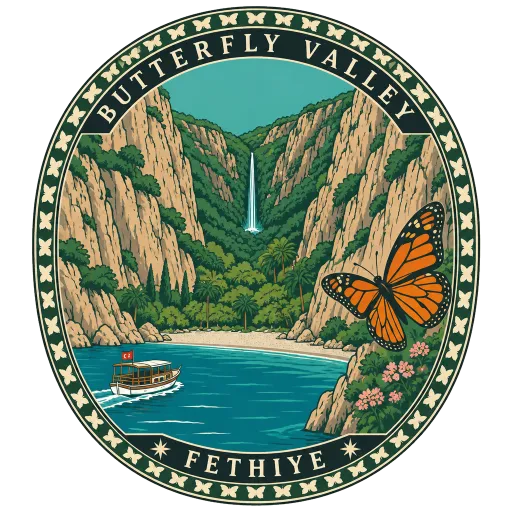 Butterfly Valley travel stamp