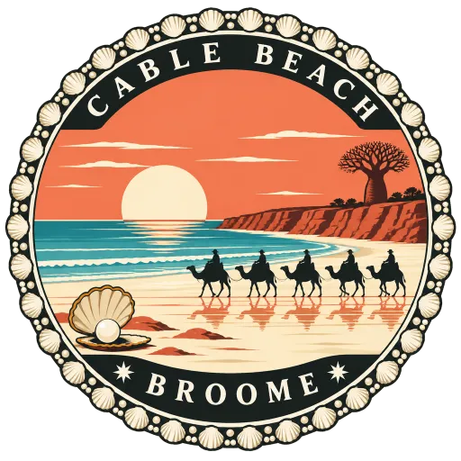 Cable Beach travel stamp
