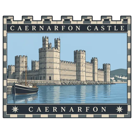 Caernarfon Castle travel stamp