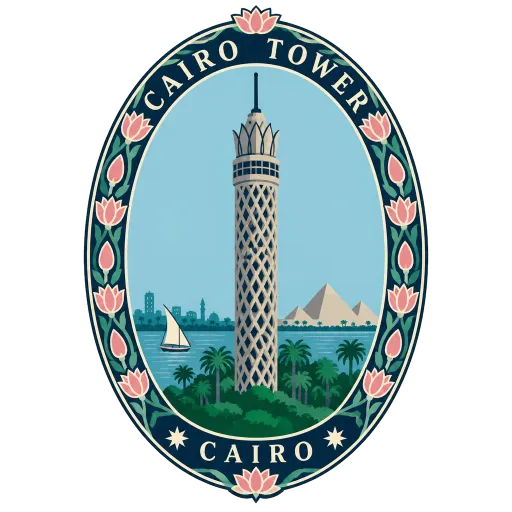 Cairo Tower travel stamp