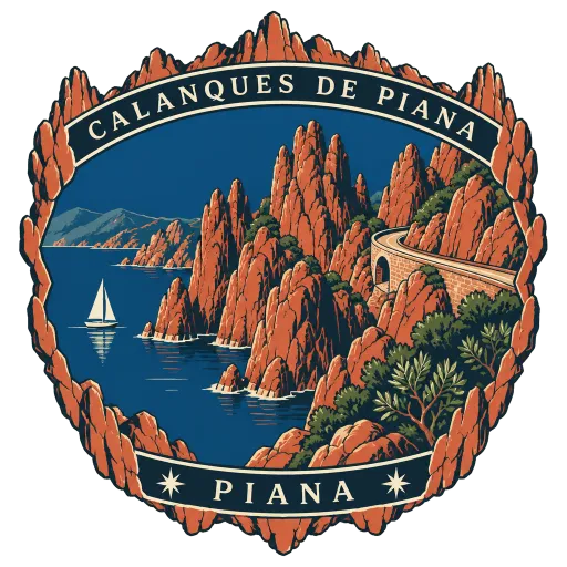 Calanques de Piana travel stamp