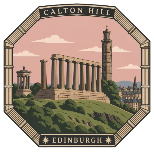 Calton Hill travel stamp