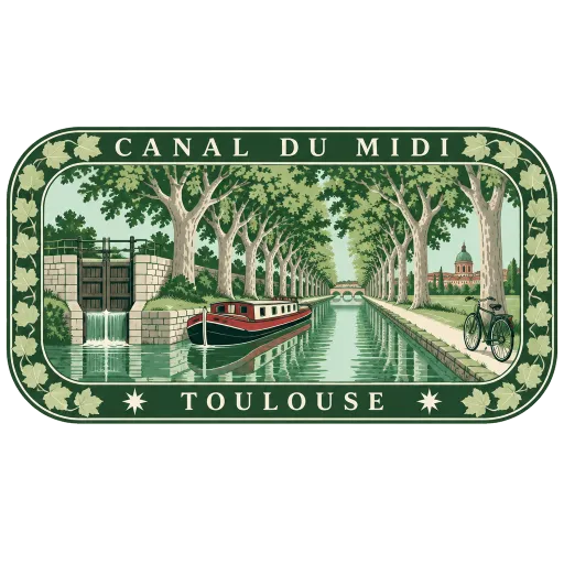 Canal du Midi travel stamp