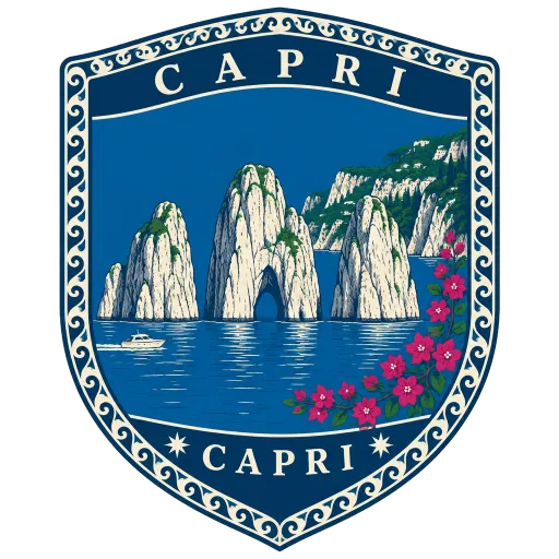 Capri travel stamp