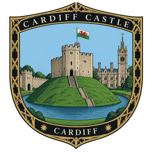 Cardiff Castle travel stamp