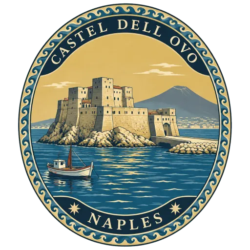 Castel dell'Ovo travel stamp