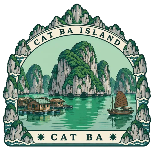 Cat Ba Island travel stamp
