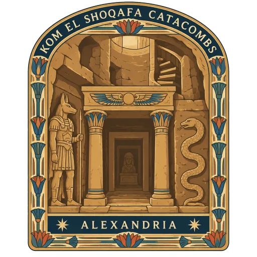 Catacombs of Kom el Shoqafa travel stamp
