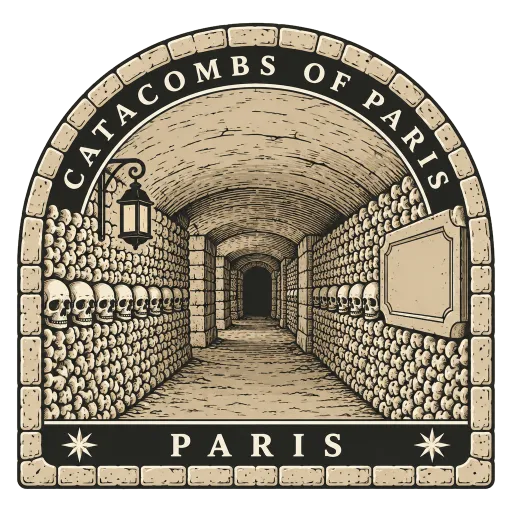 Catacombs of Paris travel stamp