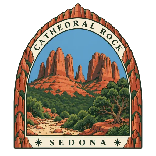 Cathedral Rock travel stamp