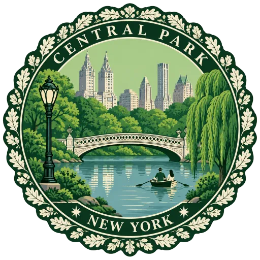 Central Park travel stamp