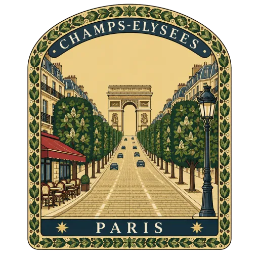 Champs-Élysées travel stamp
