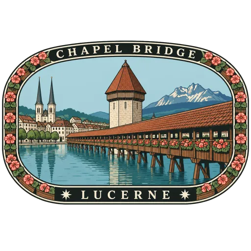 Chapel Bridge travel stamp