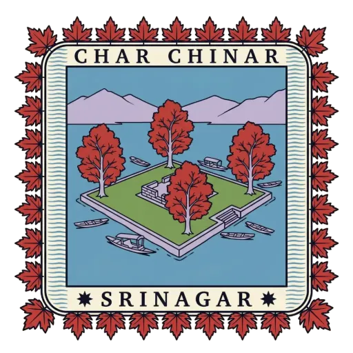 Char Chinar travel stamp