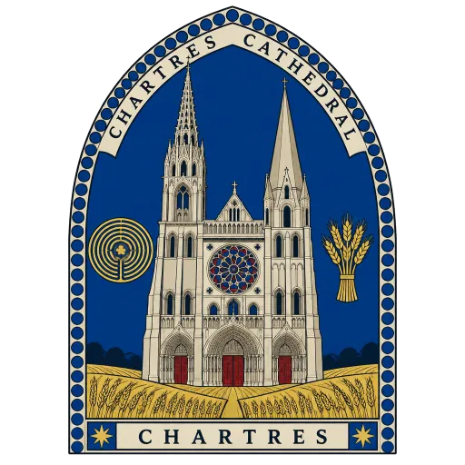 Chartres Cathedral travel stamp